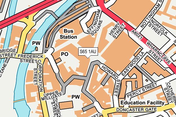 S65 1AU map - OS OpenMap – Local (Ordnance Survey)