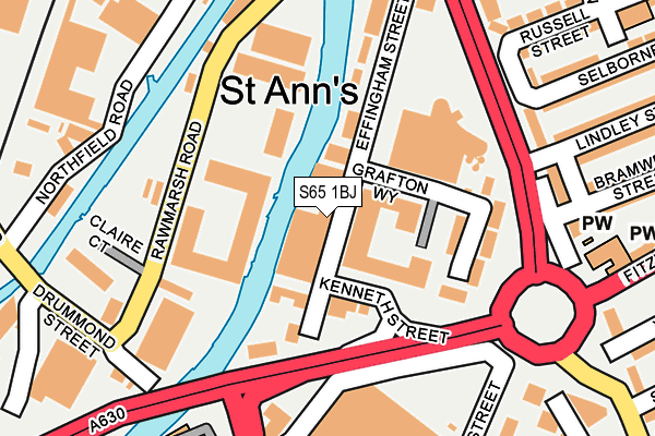 S65 1BJ map - OS OpenMap – Local (Ordnance Survey)
