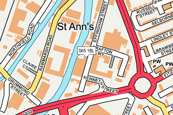 S65 1BL map - OS OpenMap – Local (Ordnance Survey)