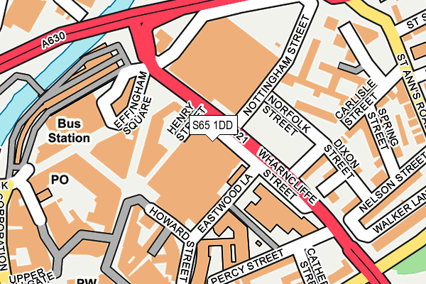 S65 1DD map - OS OpenMap – Local (Ordnance Survey)