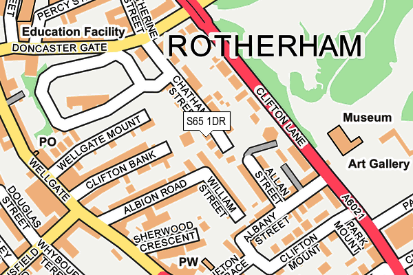 S65 1DR map - OS OpenMap – Local (Ordnance Survey)