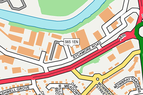 S65 1EN map - OS OpenMap – Local (Ordnance Survey)