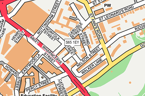 S65 1EY map - OS OpenMap – Local (Ordnance Survey)