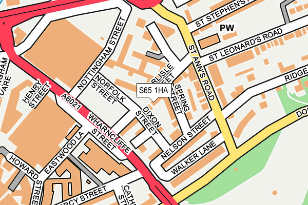S65 1HA map - OS OpenMap – Local (Ordnance Survey)