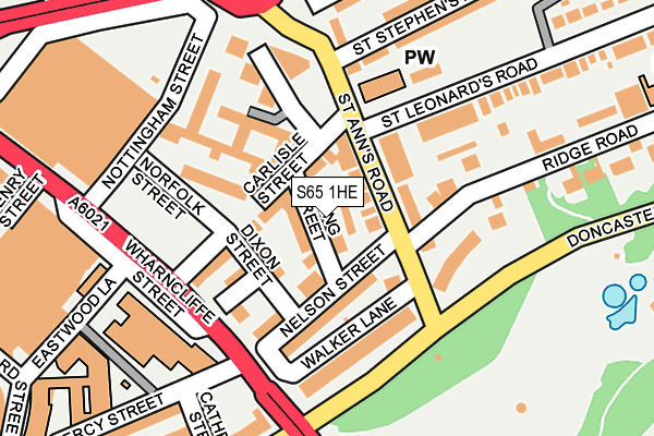 S65 1HE map - OS OpenMap – Local (Ordnance Survey)