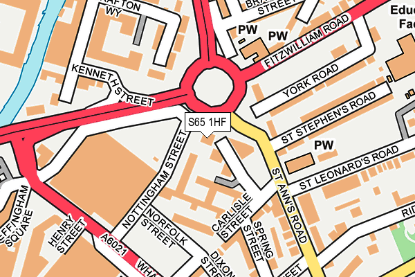 S65 1HF map - OS OpenMap – Local (Ordnance Survey)