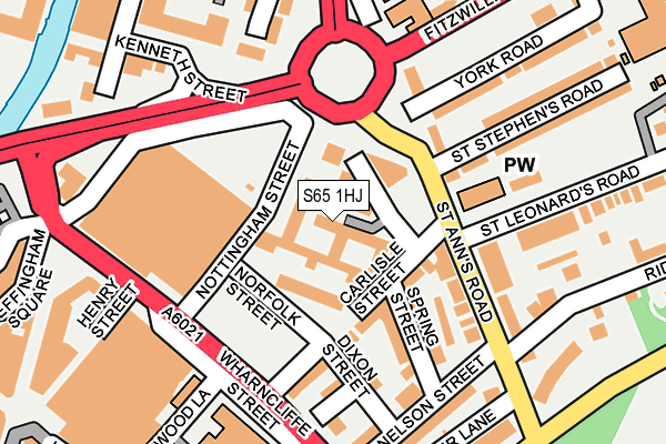 S65 1HJ map - OS OpenMap – Local (Ordnance Survey)