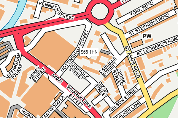 S65 1HN map - OS OpenMap – Local (Ordnance Survey)
