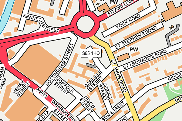 S65 1HQ map - OS OpenMap – Local (Ordnance Survey)