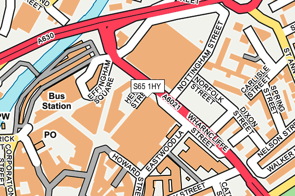 S65 1HY map - OS OpenMap – Local (Ordnance Survey)