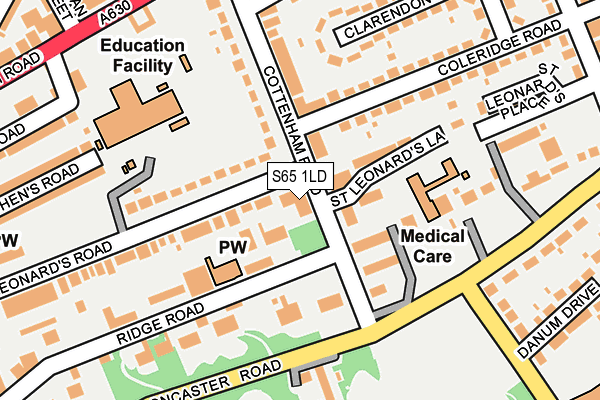 S65 1LD map - OS OpenMap – Local (Ordnance Survey)