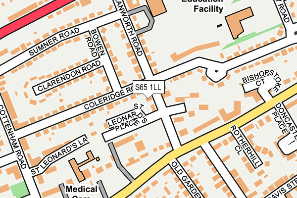 S65 1LL map - OS OpenMap – Local (Ordnance Survey)