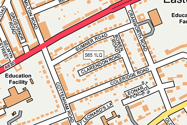 S65 1LQ map - OS OpenMap – Local (Ordnance Survey)