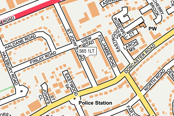 S65 1LT map - OS OpenMap – Local (Ordnance Survey)