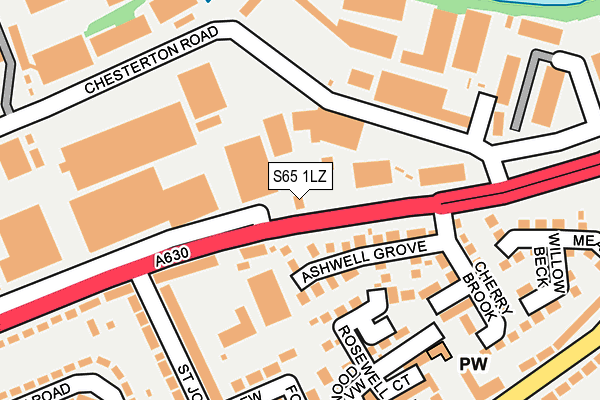 S65 1LZ map - OS OpenMap – Local (Ordnance Survey)