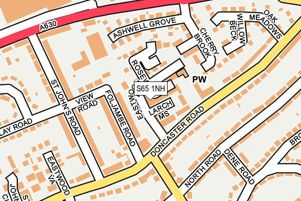 S65 1NH map - OS OpenMap – Local (Ordnance Survey)