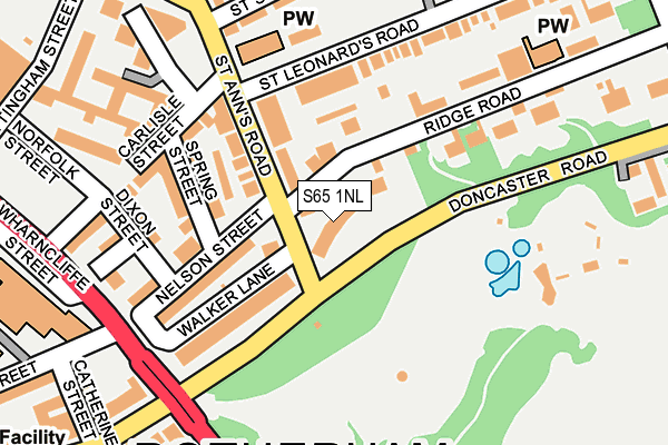 S65 1NL map - OS OpenMap – Local (Ordnance Survey)