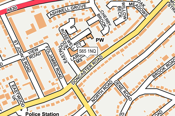 S65 1NQ map - OS OpenMap – Local (Ordnance Survey)