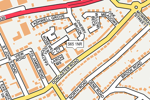 S65 1NR map - OS OpenMap – Local (Ordnance Survey)