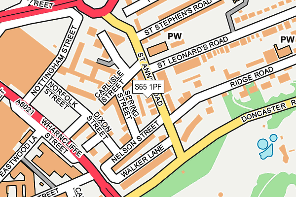 S65 1PF map - OS OpenMap – Local (Ordnance Survey)