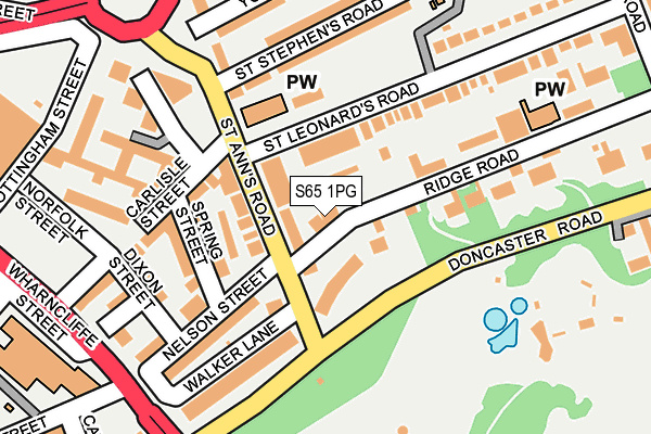 S65 1PG map - OS OpenMap – Local (Ordnance Survey)