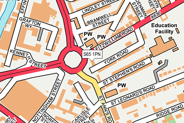 S65 1PN map - OS OpenMap – Local (Ordnance Survey)