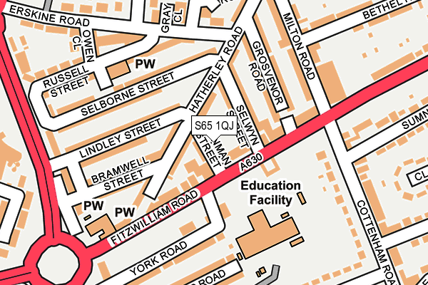 S65 1QJ map - OS OpenMap – Local (Ordnance Survey)