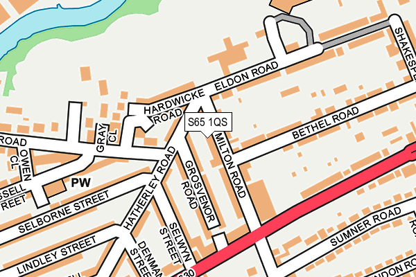 S65 1QS map - OS OpenMap – Local (Ordnance Survey)
