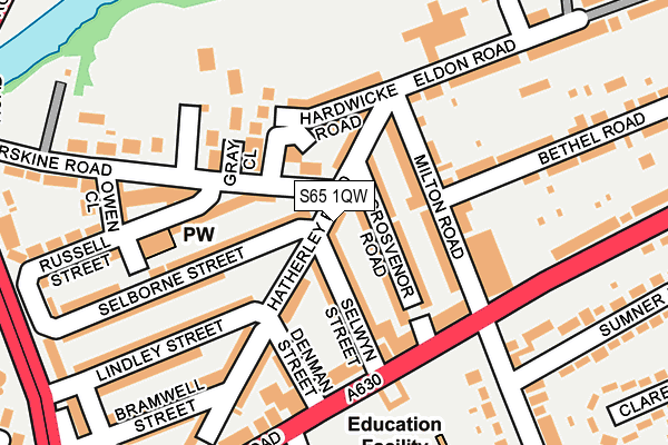 S65 1QW map - OS OpenMap – Local (Ordnance Survey)