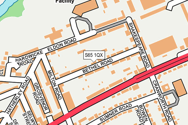 S65 1QX map - OS OpenMap – Local (Ordnance Survey)