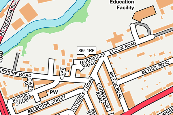 S65 1RE map - OS OpenMap – Local (Ordnance Survey)