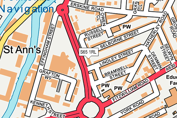 S65 1RL map - OS OpenMap – Local (Ordnance Survey)