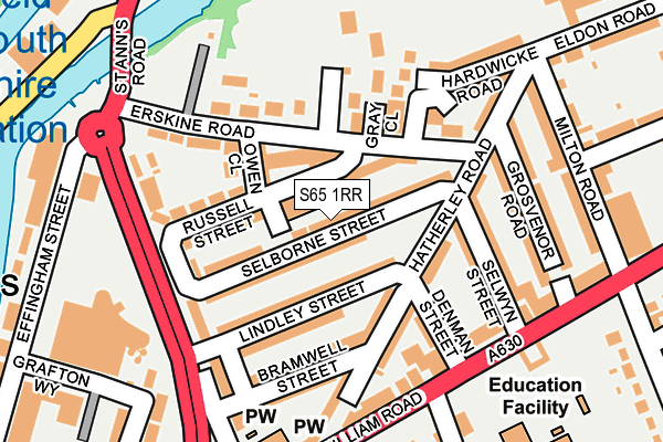 S65 1RR map - OS OpenMap – Local (Ordnance Survey)