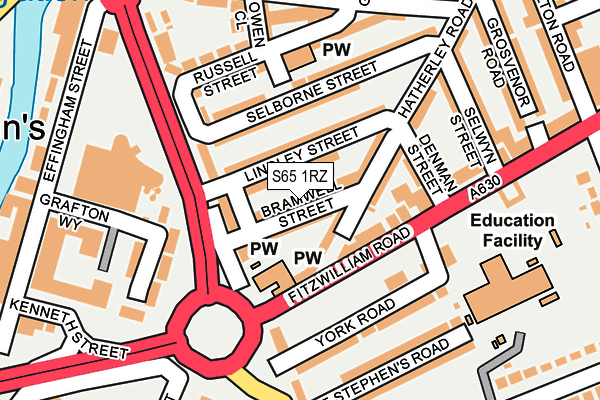 S65 1RZ map - OS OpenMap – Local (Ordnance Survey)