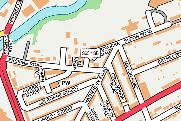S65 1SB map - OS OpenMap – Local (Ordnance Survey)