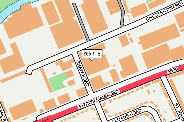 S65 1TE map - OS OpenMap – Local (Ordnance Survey)