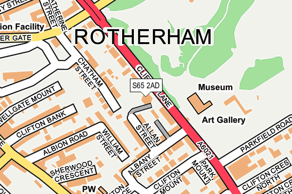 S65 2AD map - OS OpenMap – Local (Ordnance Survey)