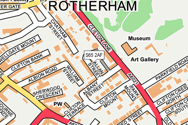 S65 2AF map - OS OpenMap – Local (Ordnance Survey)