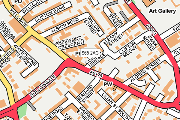 S65 2AG map - OS OpenMap – Local (Ordnance Survey)