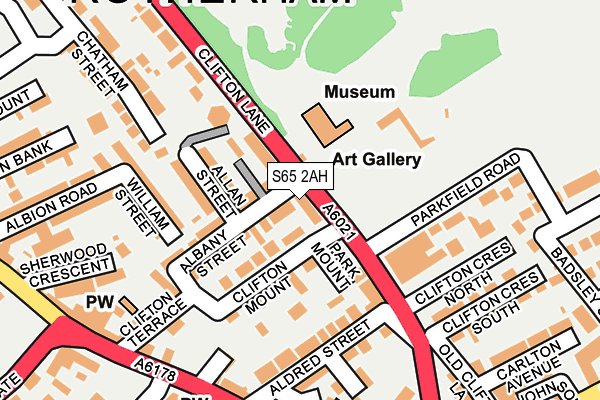 S65 2AH map - OS OpenMap – Local (Ordnance Survey)