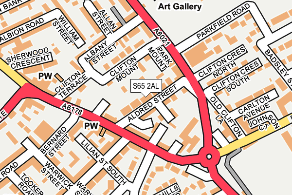 S65 2AL map - OS OpenMap – Local (Ordnance Survey)