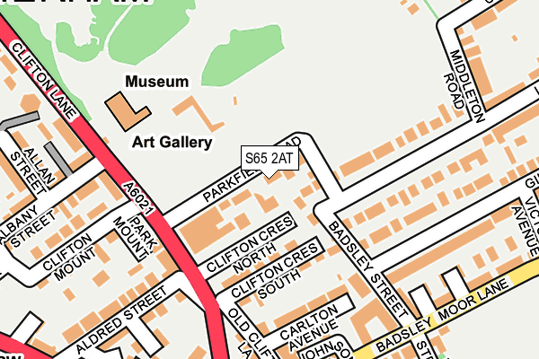 S65 2AT map - OS OpenMap – Local (Ordnance Survey)