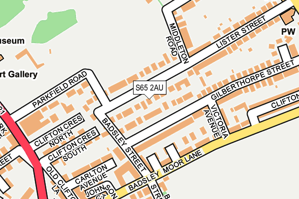 S65 2AU map - OS OpenMap – Local (Ordnance Survey)