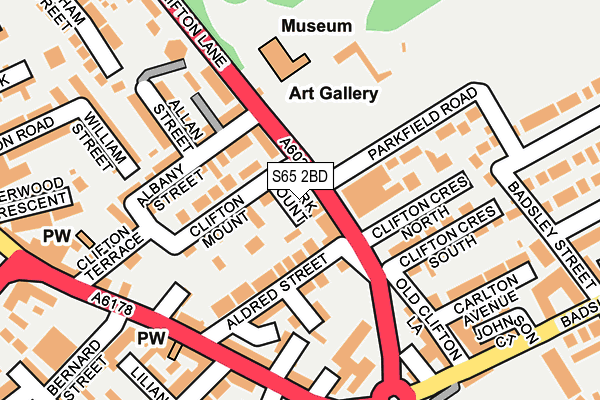 S65 2BD map - OS OpenMap – Local (Ordnance Survey)