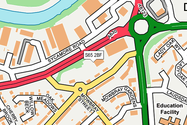 S65 2BF map - OS OpenMap – Local (Ordnance Survey)