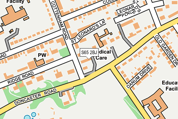 S65 2BJ map - OS OpenMap – Local (Ordnance Survey)