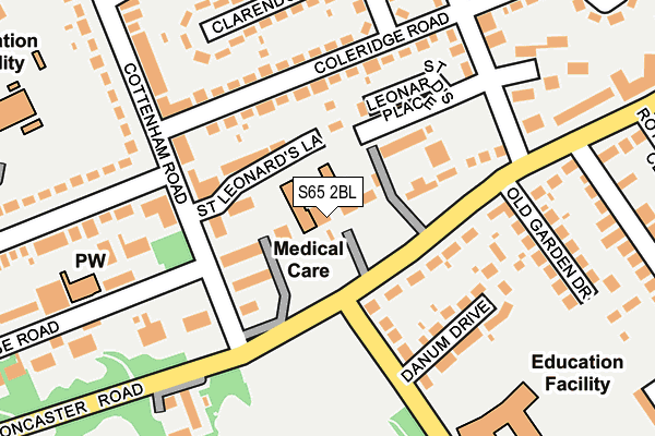 S65 2BL map - OS OpenMap – Local (Ordnance Survey)