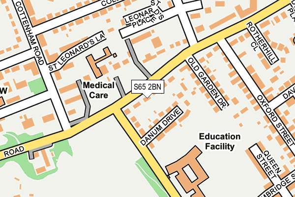 S65 2BN map - OS OpenMap – Local (Ordnance Survey)