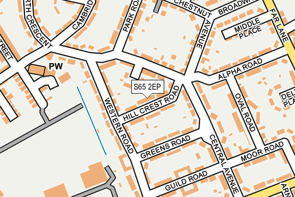 S65 2EP map - OS OpenMap – Local (Ordnance Survey)