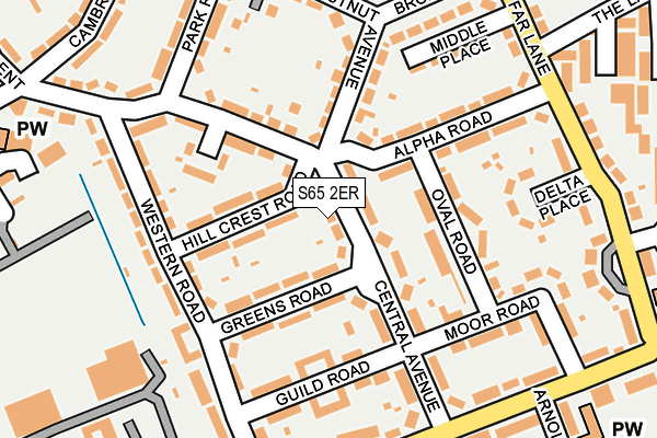 S65 2ER map - OS OpenMap – Local (Ordnance Survey)